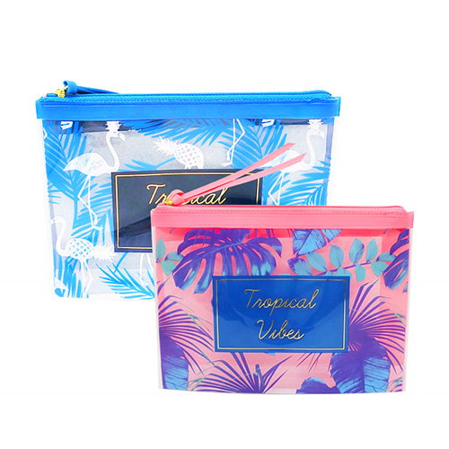 2022 Colorful custom plastic bags transparent clear pvc cosmetic zipper bag